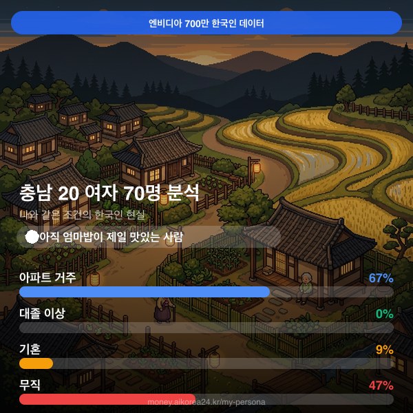 충남 20대 여자 페르소나 카드
