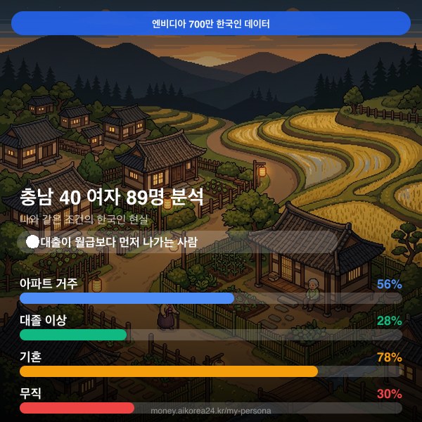 충남 40대 여자 페르소나 카드