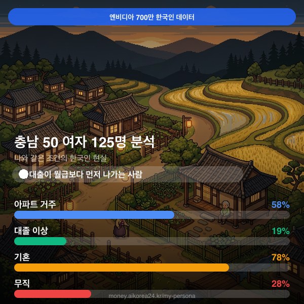 충남 50대 여자 페르소나 카드