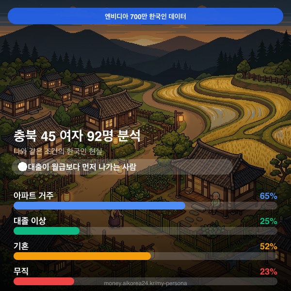 충북 40대 여자 페르소나 카드